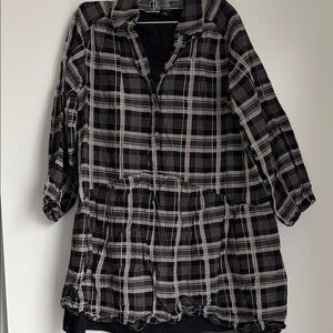Club Monaco Black and White Plaid Mini Dress